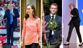 Доналд Тръмп, Сана Марин, Еманюел Макрон и Тереза Мей | Източник: Getty Images