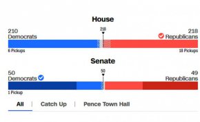 
Новината, че републиканците ще доминират Камарата на представителите, дойде, след като по-рано бившият републикански президент Доналд Тръмп обяви, че ще се кандидатира отново за държавен глава