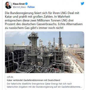 По данни на Bloomberg сделката с Катар се равнява на около 6% от обема на руския газ, внесен от Германия през 2021 г. Горивото ще идва от съвместните предприятия на ConocoPhillips в Катар и ще се доставя на плаващия терминал за внос Brunsbuttel, който е в процес на изграждане.