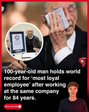 100-годишен мъж постави световен рекорд за най-лоялен служител