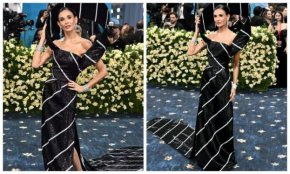  Деми Мур с рокля на Том Браун, вдъхновена от мъжките вратовръзки на Met Gala 2025