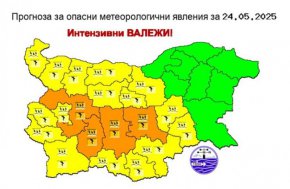  Жълт и оранжев код за гръмотевични бури и валежи в повечето райони в събота