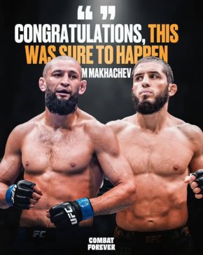  Ислам Махачев поздрави Хамзат Чимаев за спечелването на титлата на UFC: Фото на деня
