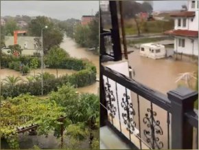 Проливни дъждове наводниха част от морския курорт Лозенец (ВИДЕО) 