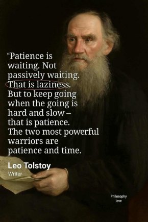 
Търпението е чакане. Не пасивно чакане. Това е мързел.
Но да продължаваш, когато е трудно и бавно – това е търпение