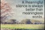 Смислената тишина винаги е по-добра от безсмислените думи