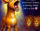 Твърде много внимание кара магарето да си мисли, че е лъв
