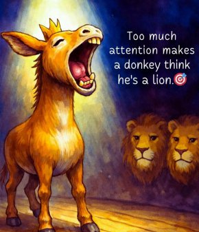 Твърде много внимание кара магарето да си мисли, че е лъв
