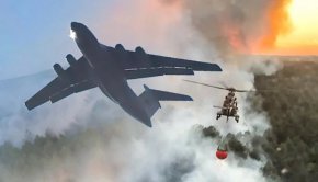 Видео: Небесният пожарникар Ил-76 в действие над Сърбия – 40 000 литра вода за 4 секунди
