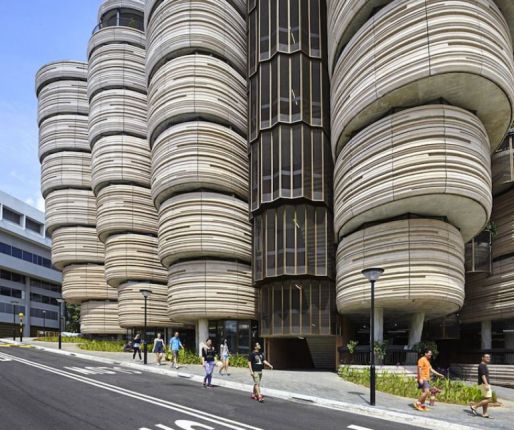 Иновативна университетска сграда без ъгли - Сингапур