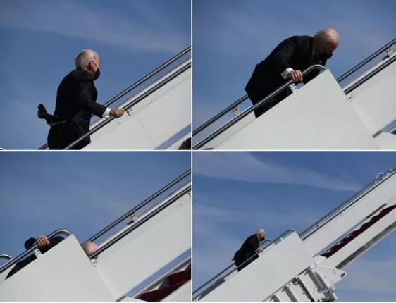 Байдън падна 3 пъти на стълбите на Air Force One 