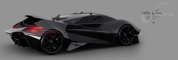 2025 Lancia Ultra, с дизайн от Уилям Боулд в черно