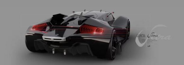 2025 Lancia Ultra, с дизайн от Уилям Боулд в черно