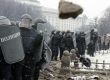 Полицията разгонва студентски протест в София,14.01.2009. 