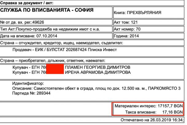   Шефът на КПКОНПИ не е декларирал 249 292 лв платени за имоти